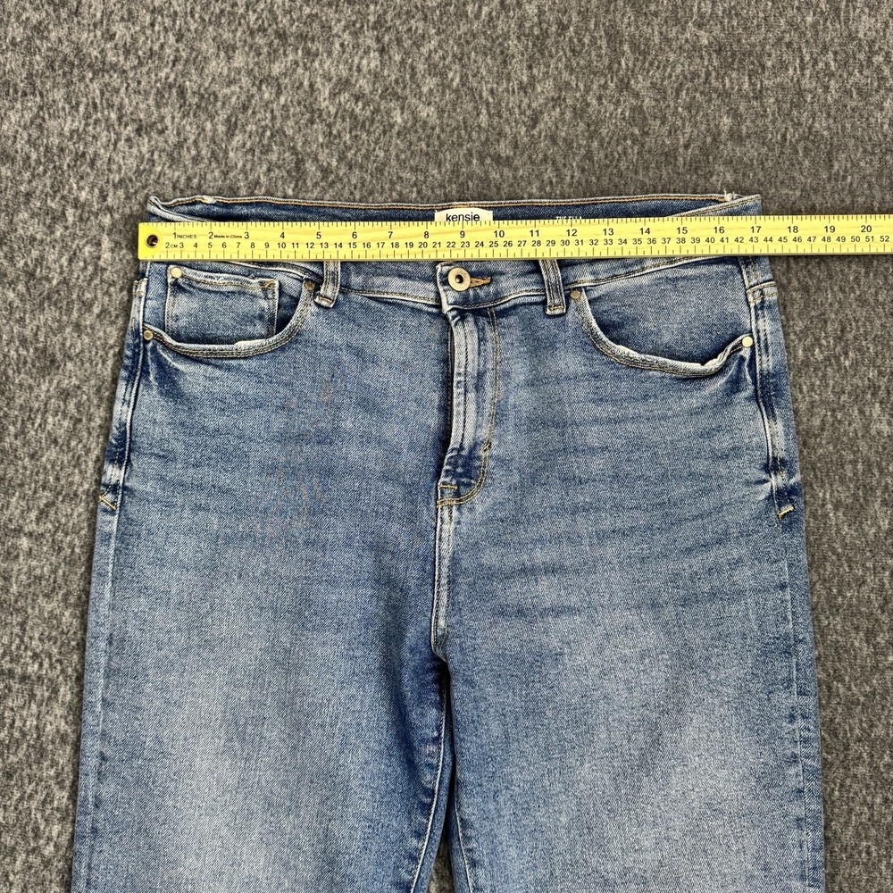 Kensie The Ella‎ High Rise Straight Raw Hem Blue Womens 14/32 Stretch - Picture 3 of 9